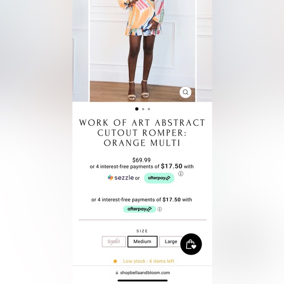 NWOT Long-Sleeved Cut-Out Romper (dress) by The Vintage Shop. Size Medium - Picture 7 of 10